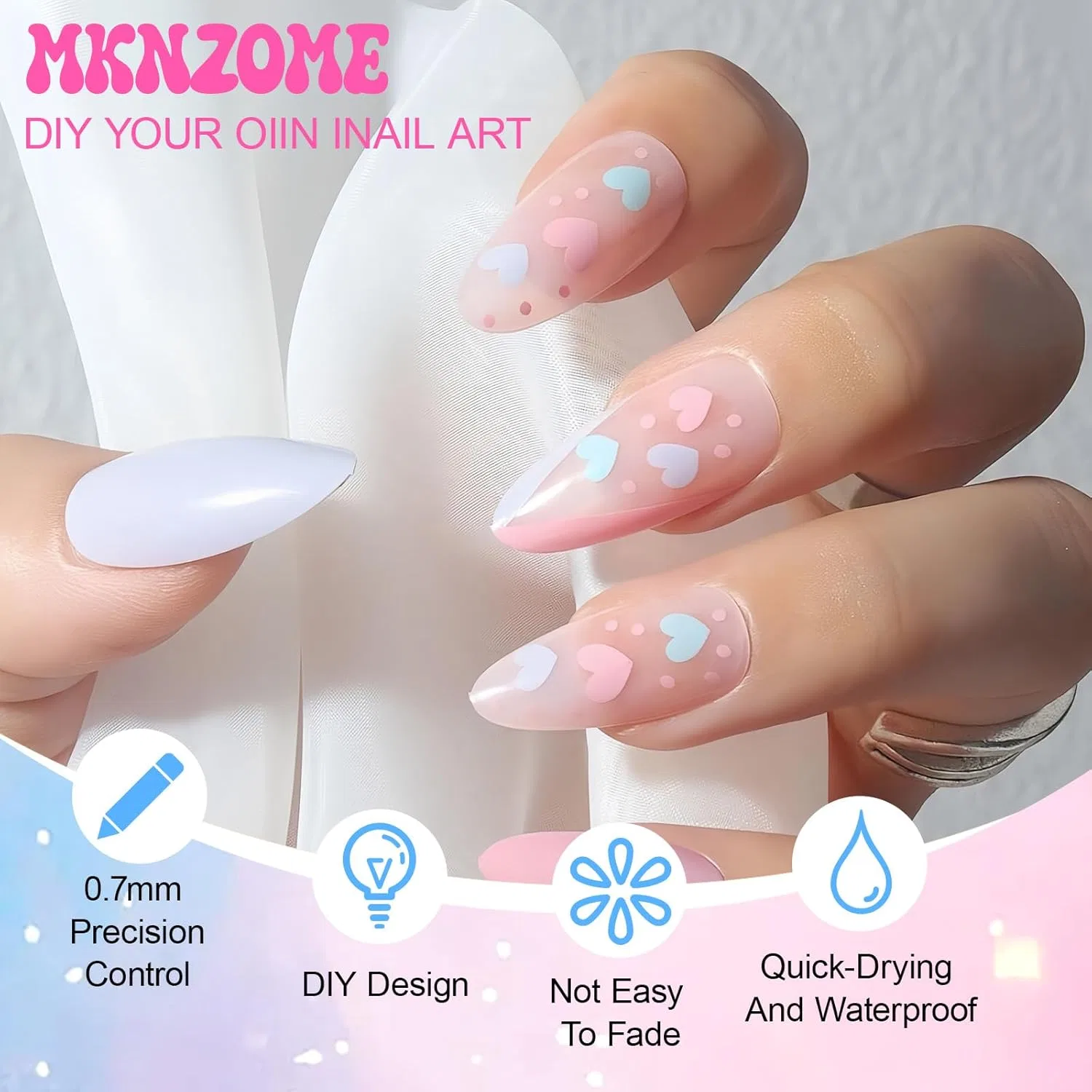 Набор из 28 ручек-маркеров для дизайна ногтей MKNZOME Mknzome, 28 Colours - 0.7 Mm - 041 — фото 4
