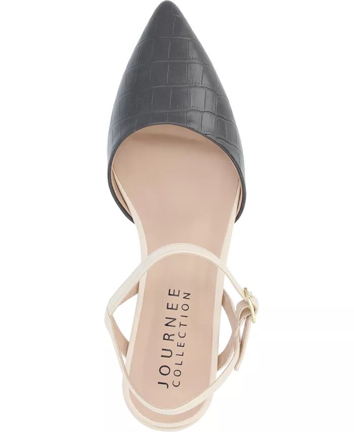 Женские туфли Brynn Block Heel с острым носком Journee Collection, серый — фото 4