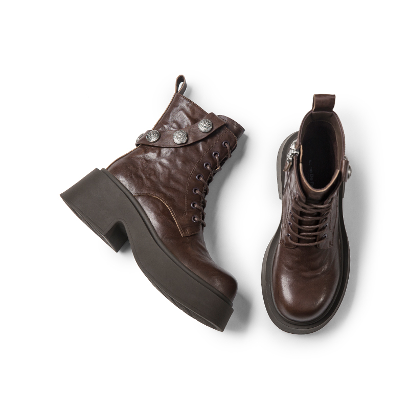 Coup De Foudre Коричневые женские ботинки Crew Martin на каблуке 7 см, цвет Chocolate Brown — фото 3
