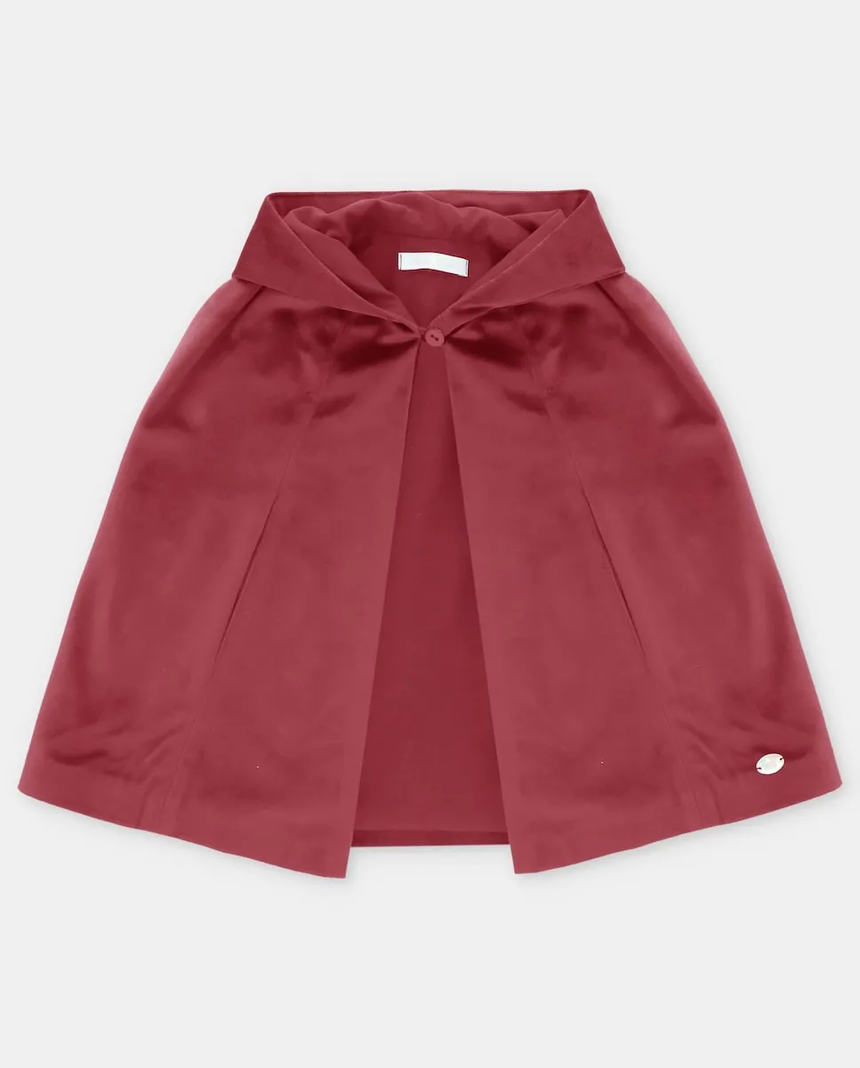 

Детский плащ с капюшоном из бархата цвета гранат Martín Aranda