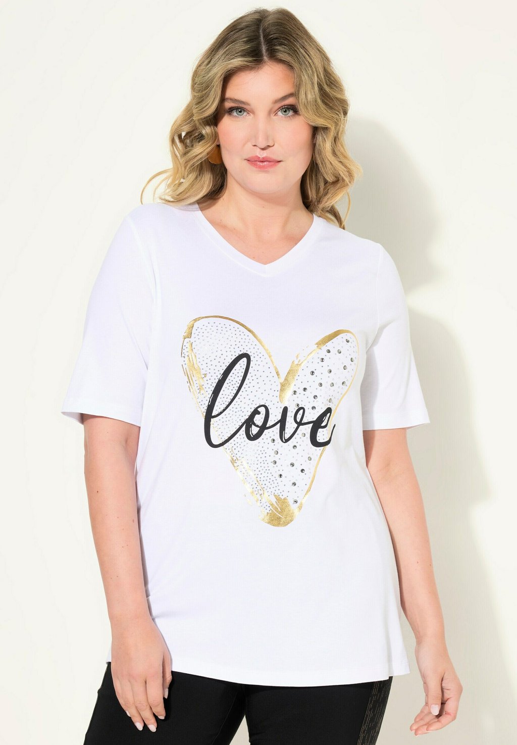 

Футболка с принтом HALF-SLEEVE LOVE HEART MIAMODA, белый