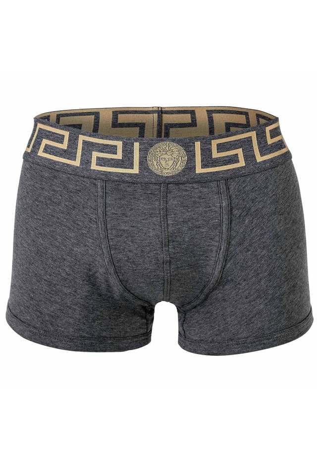 

Плавки - шорты-боксеры топика стрейч хлопок однотонные Versace, серый