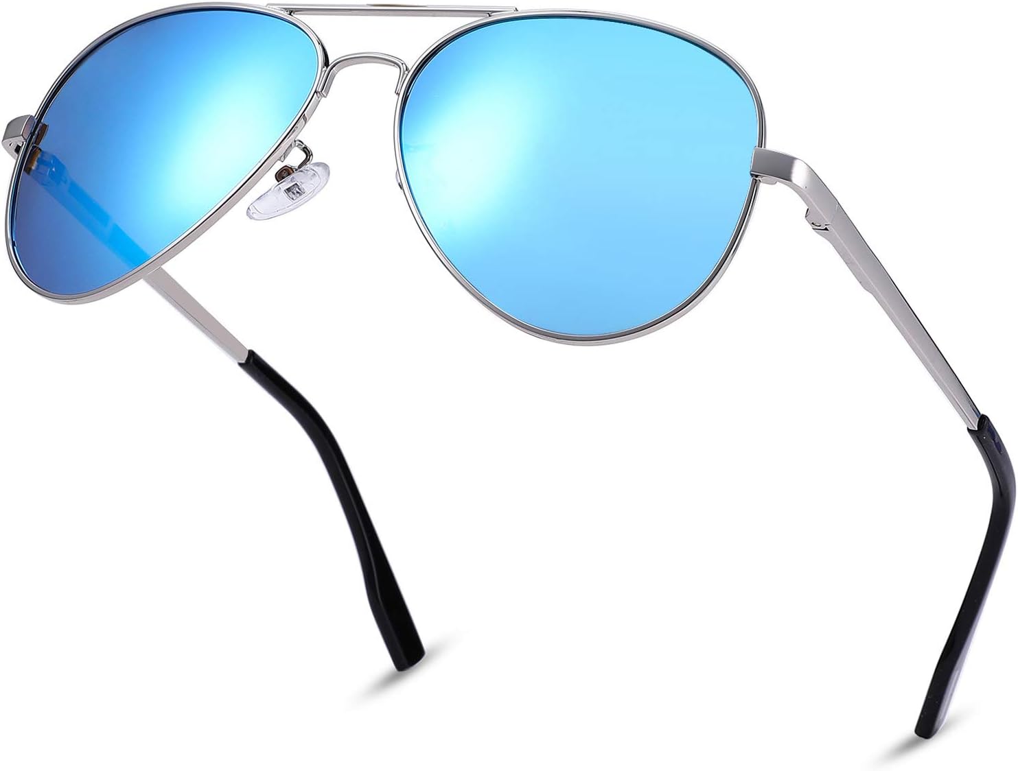 

Поляризованные солнцезащитные очки-авиаторы NULOOQ Extra Small для женщин, мужчин, подростков и детей с маленьким лицом, диаметр линз 52 мм и 58 мм, B1* Silver/Blue Mirrored