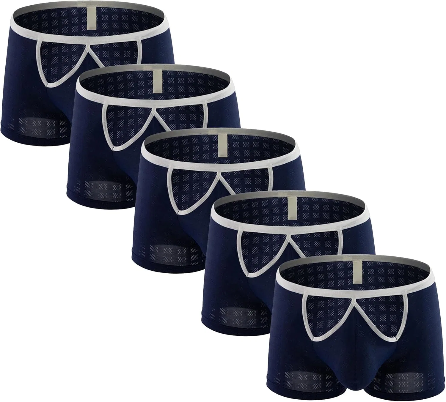 Трусы боксеры, сетчатые, Dark Blue-5pc