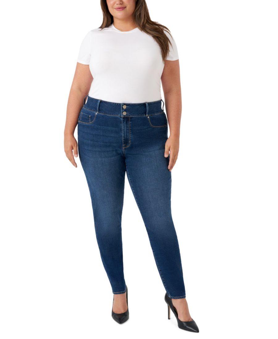 

Джинсы-леггинсы с высокой посадкой и облегающим силуэтом больших размеров Seven7, Canyon Dark Wash