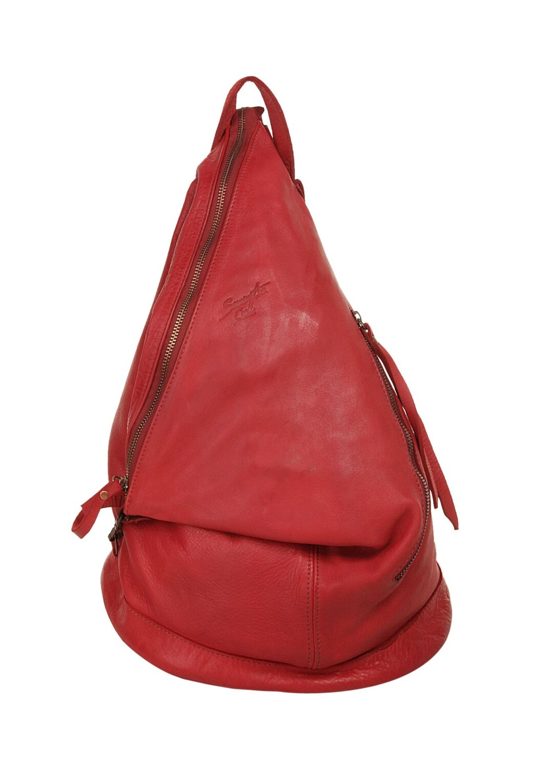 

Рюкзак из натуральной кожи, производство Италия Samantha Look, красный