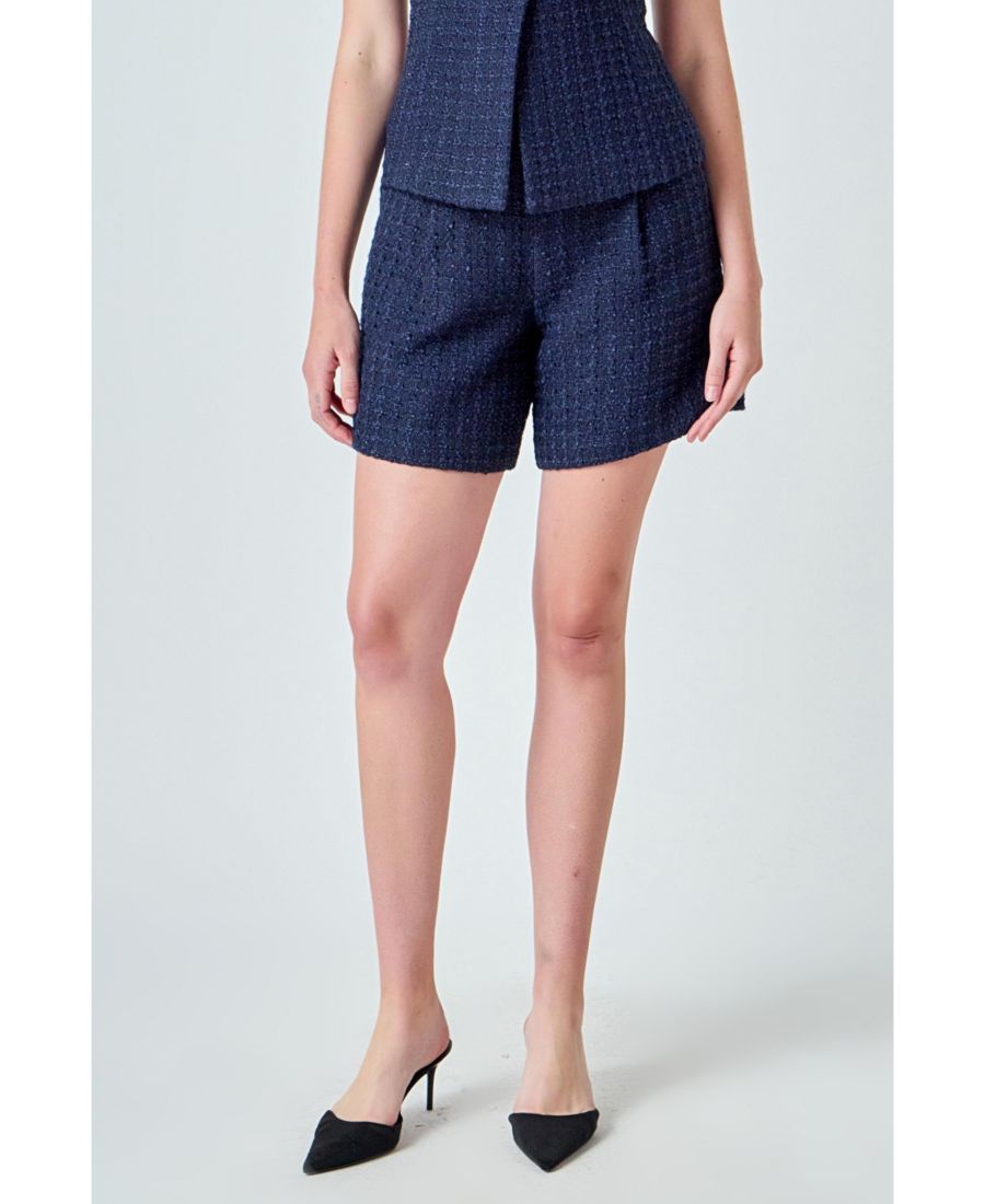 

Женские твидовые длинные шорты свободного кроя endless rose, Navy