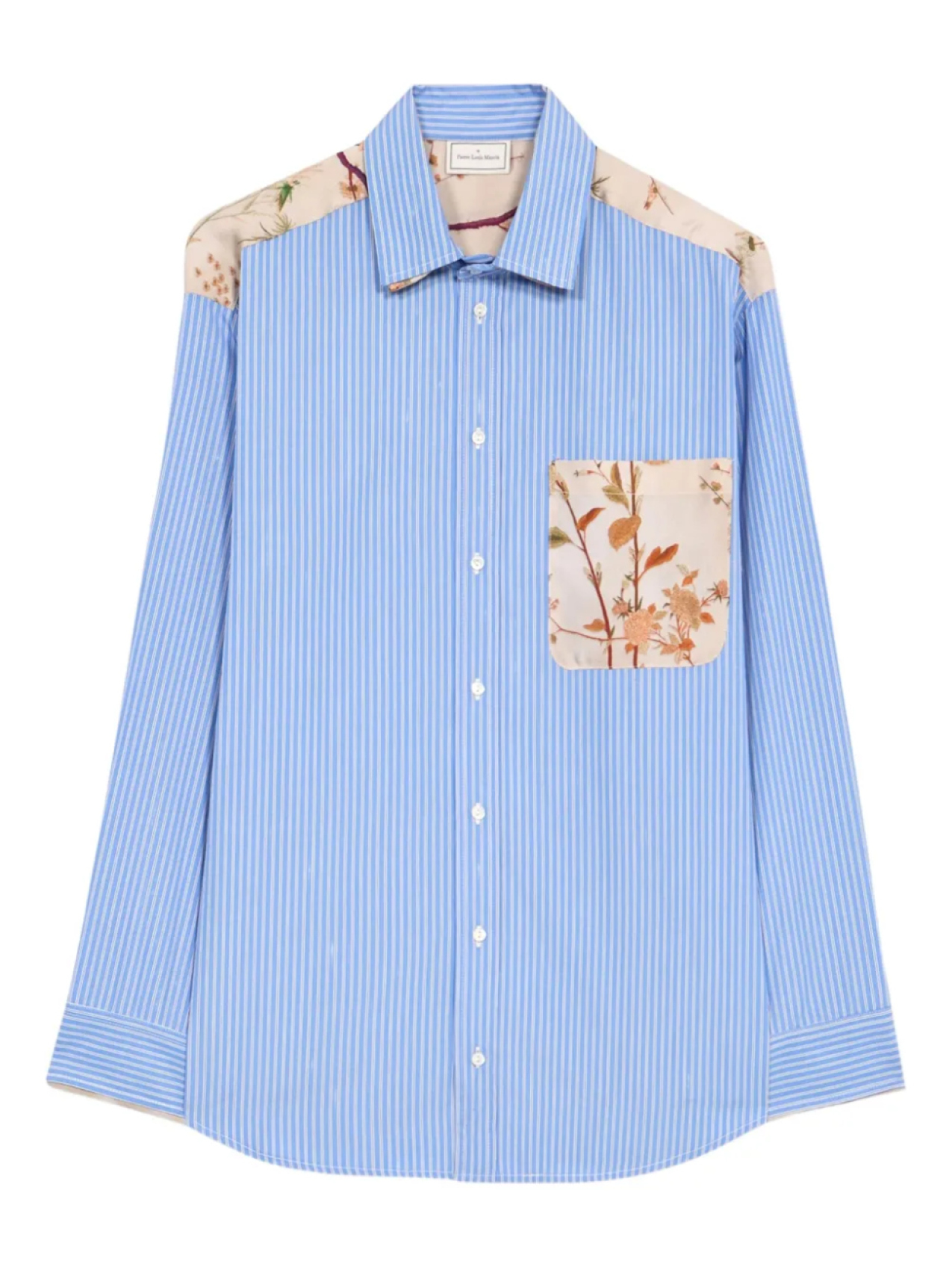 

Pierre-Louis Mascia полосатая рубашка с цветочным принтом, синий