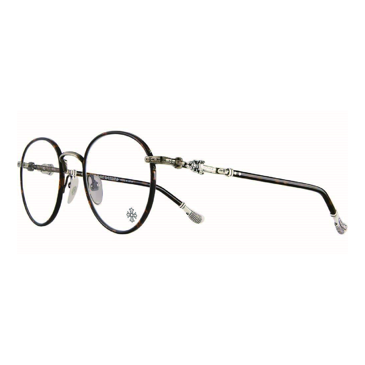 

Chrome Hearts Круглая оправа для очков из пластика и металла унисекс, Dark Tortoise/Antique Silver
