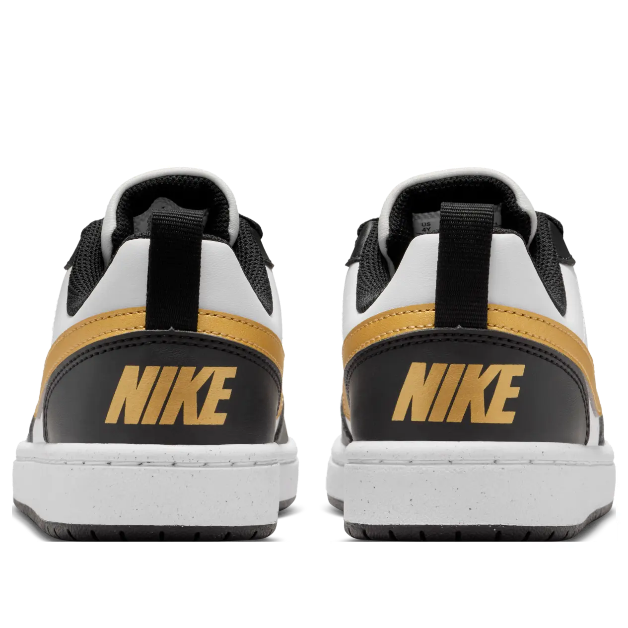 Кроссовки (GS) Nike Court Borough Low Recraft 'Black White Metallic Gold' — фото 3