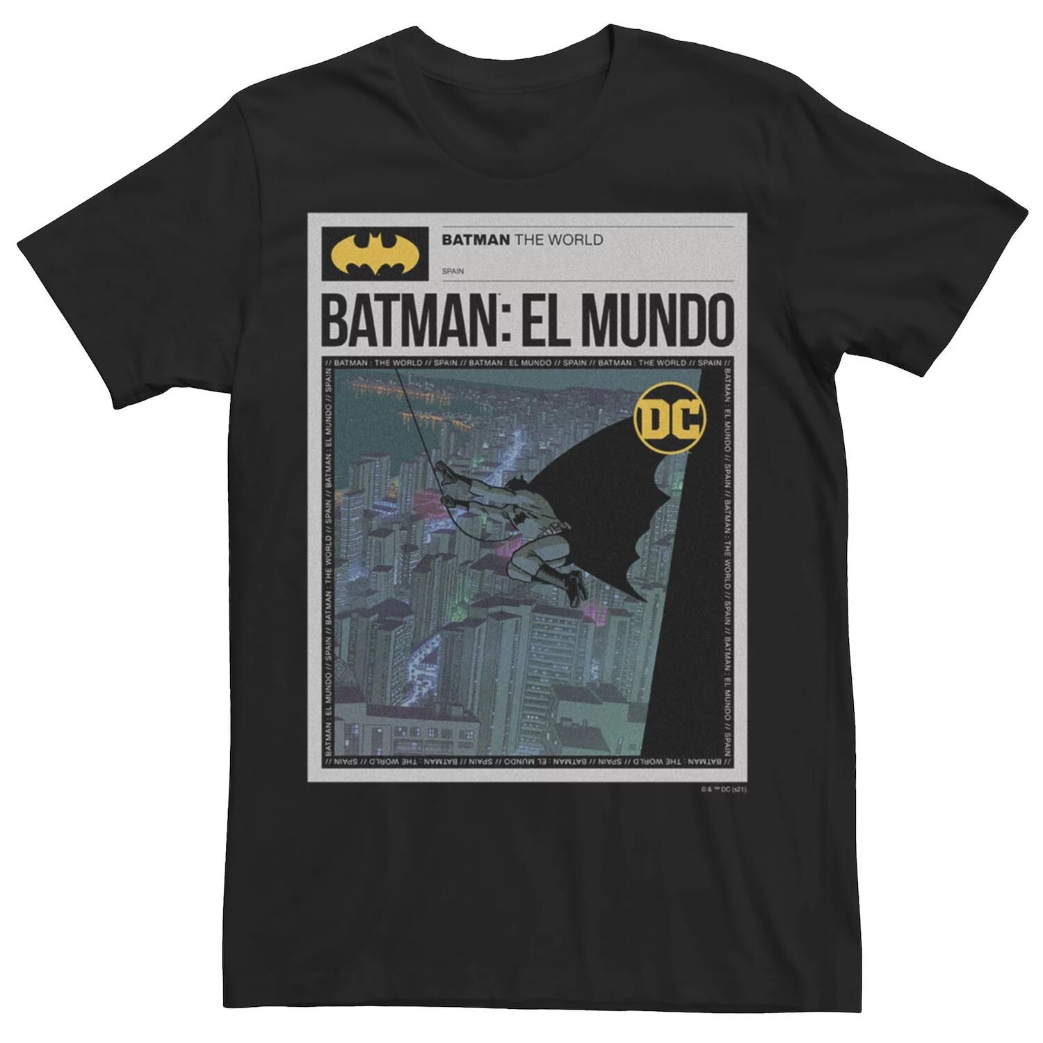 

Мужская футболка с постером Batman: El Mundo Mexico News Licensed Character