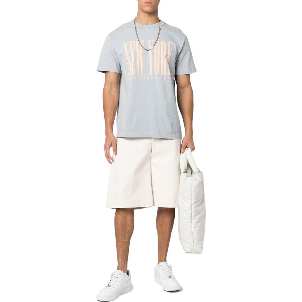 Графическая футболка с принтом Crewneck Alexander Wang, светло-голубой — фото 4