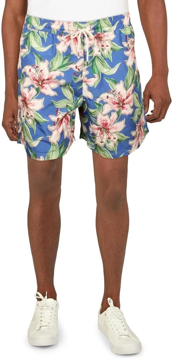 

Мужские однотонные шорты для плавания POLO RALPH LAUREN Traveler, Seaside Lilies