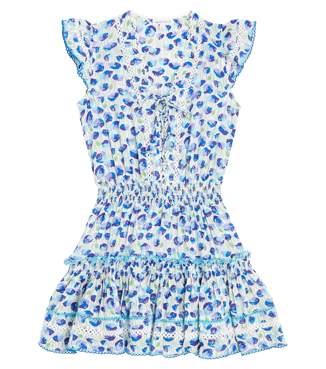 

Платье Анаис с принтом и оборками Poupette St Barth Kids, White Blue Alamy Awe