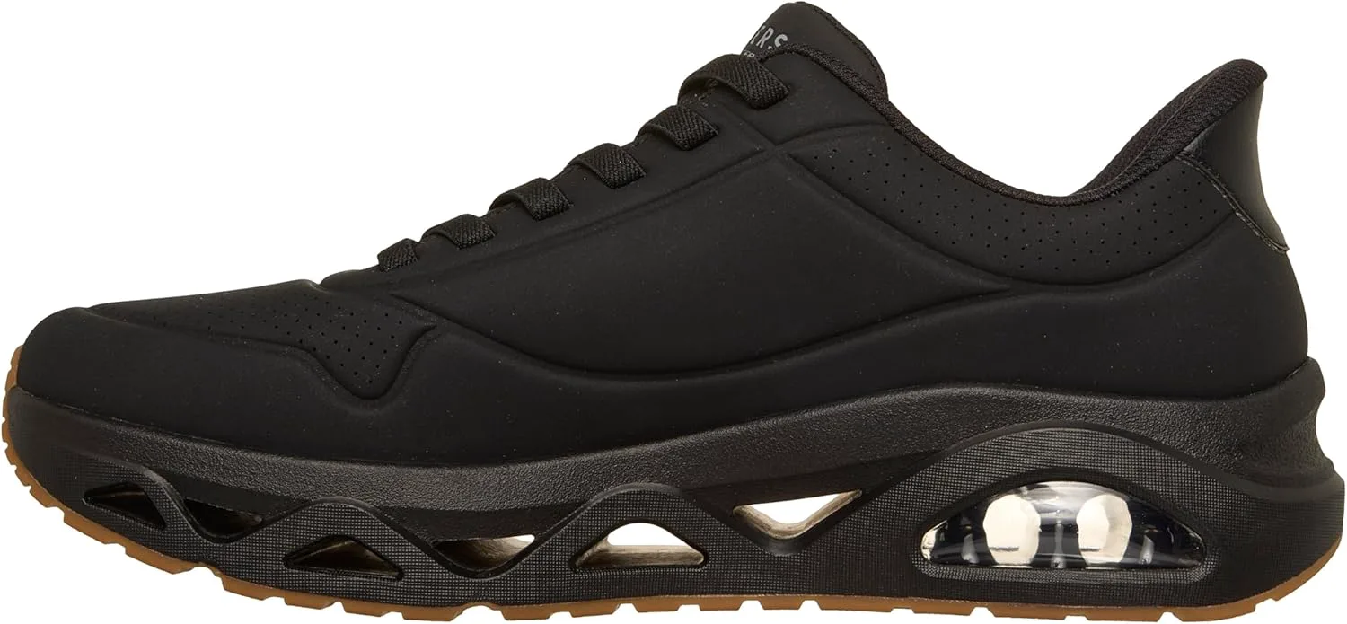 Мужские кроссовки Skechers Uno Step-Glide на воздухе без шнурков, черный — фото 4