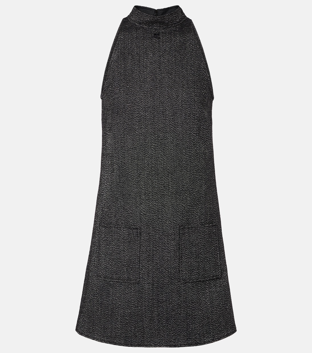 

Мини-платье из шерсти Heritage Courrèges, Black\Heritage White