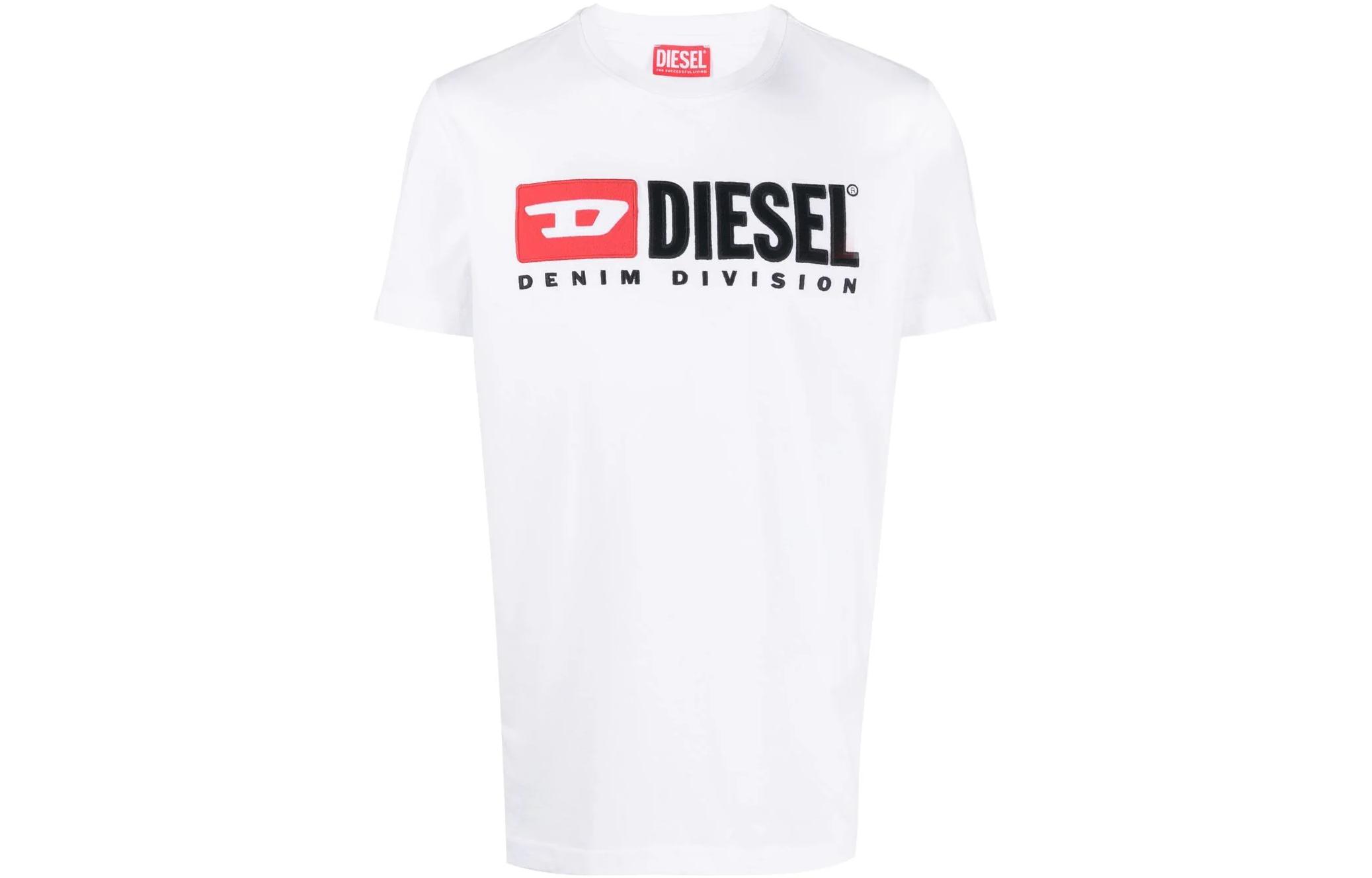 

Футболка DIESEL белая с вышитым логотипом T-Diegor-Div