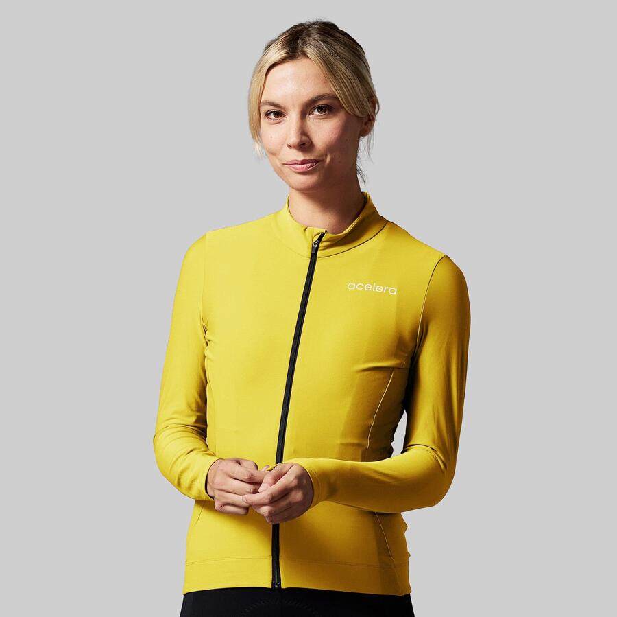 

ACELERA Теплая женская велосипедная рубашка с длинными рукавами, одежда для велоспорта, велоджерси
