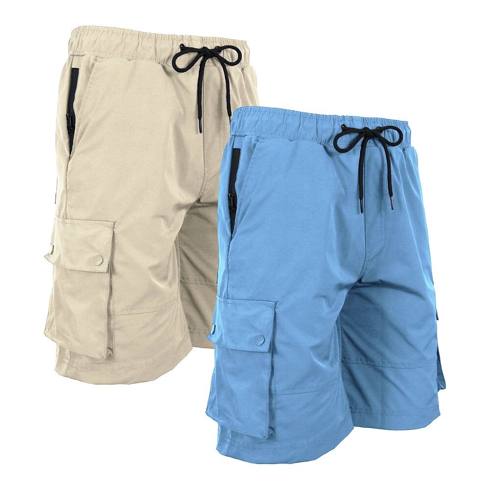 

Мужские быстросохнущие шорты-карго Jumpstart шириной 9,5 дюйма, комплект из 2 штук JumpStart, цвет Khaki Light Blue