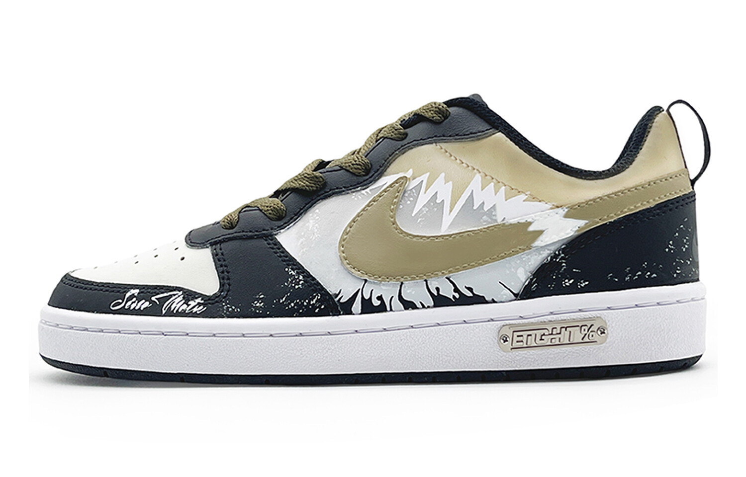 

Кроссовки Nike Court Borough Skateboarding Shoes Women's Low-top Black/white/yellow, черный