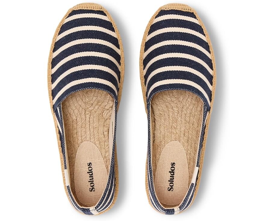 Туфли на плоской подошве Soludos Original Espadrille, цвет Navy / Ivory — фото 2