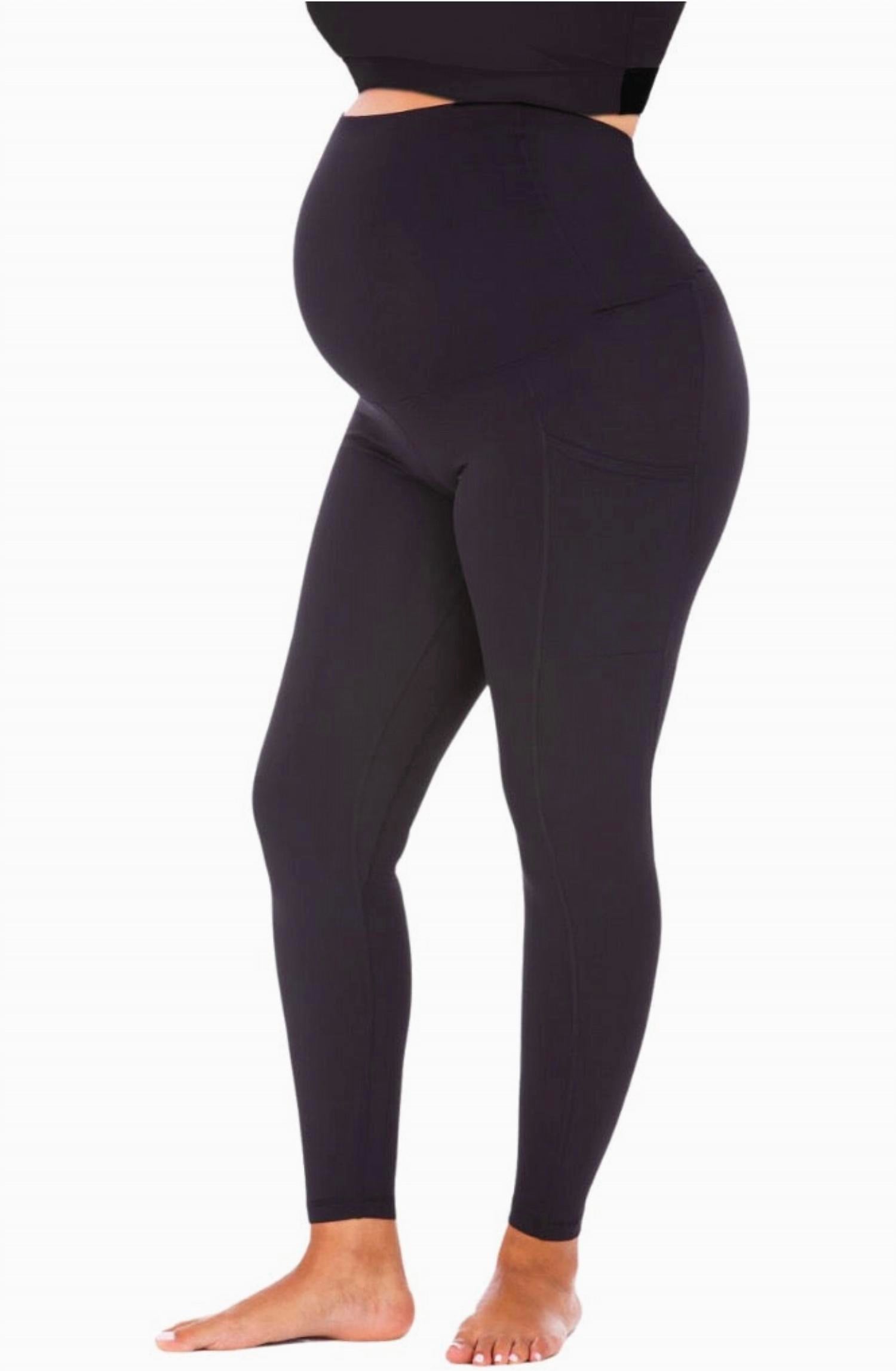

27" Мягкие утягивающие леггинсы для беременных Softluxe Stay Put, черные LOVE & FIT