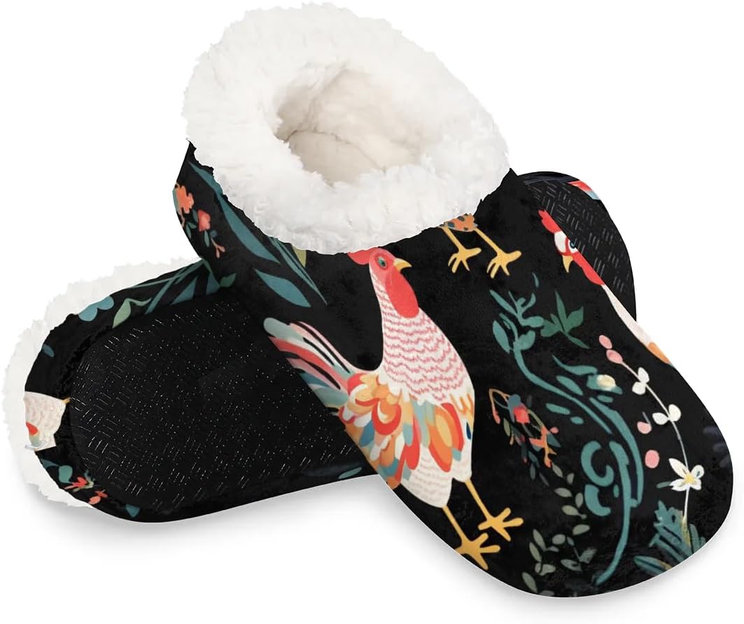 

Домашние тапочки Hsnar с животным принтом и цветами для женщин, мягкие, легкие мужские домашние тапочки, женские тапочки, Animal Rooster Floral