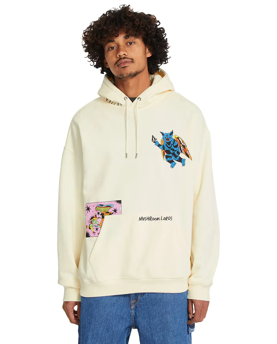 

Коричневая мужская толстовка с капюшоном Volcom, кремовый