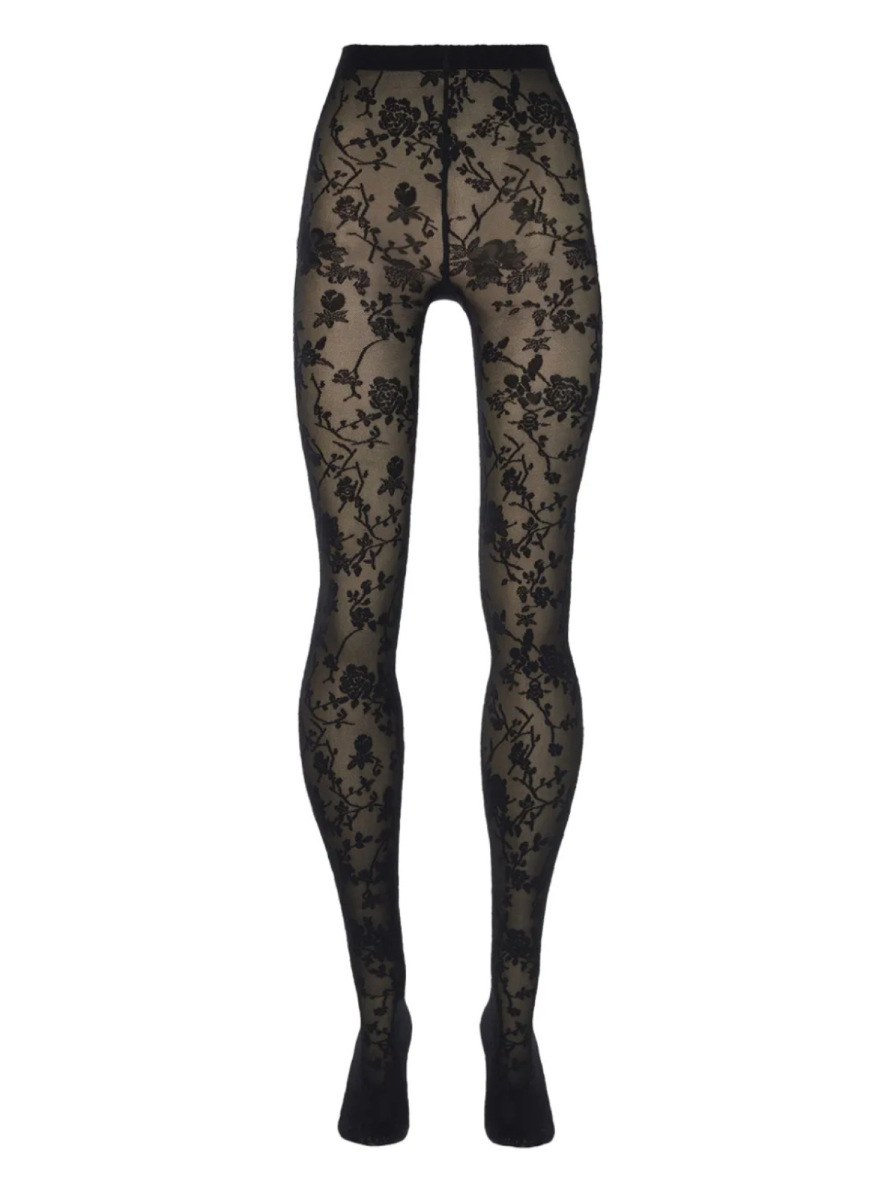 

Колготки с цветочным узором Wolford, черный