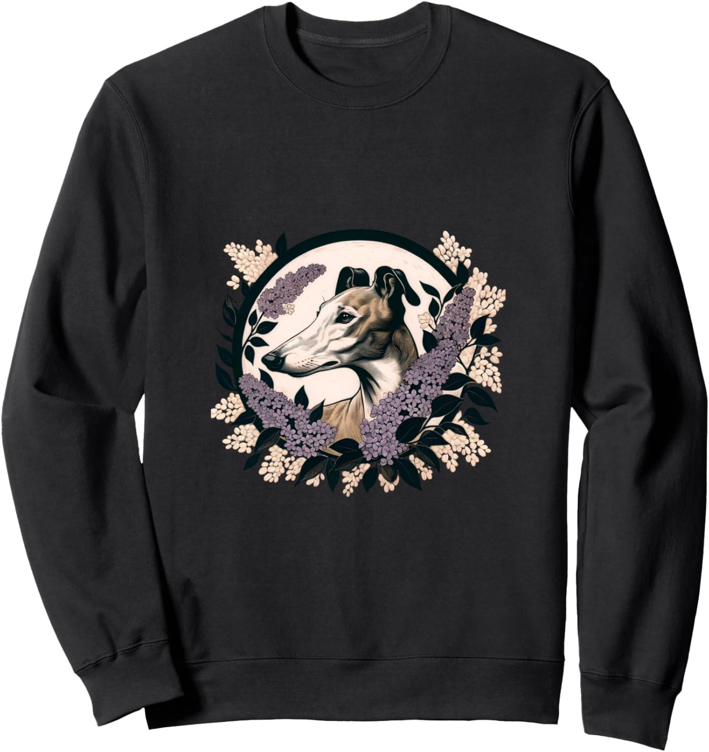 

Футболка с изображением борзой, цветочный дизайн, сиреневый цвет Dog Snugg