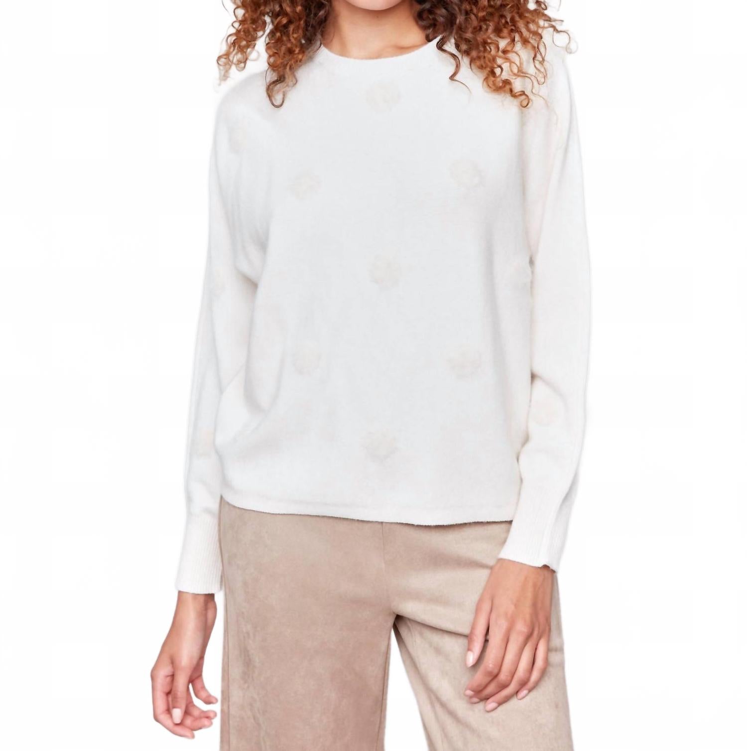 

Свитер с искусственным мехом и горошком в оттенке вересковый натуральный CHARLIE B