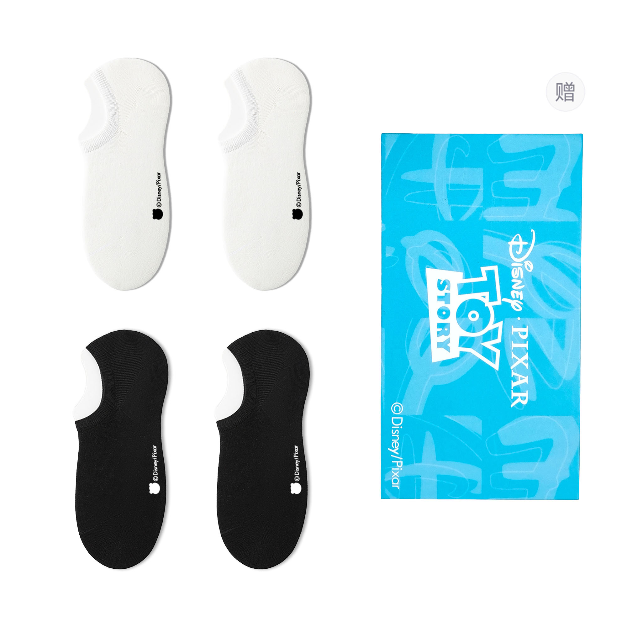 

Ноу-шоу носки унисекс шопер 4 шт Disney, белый/черный