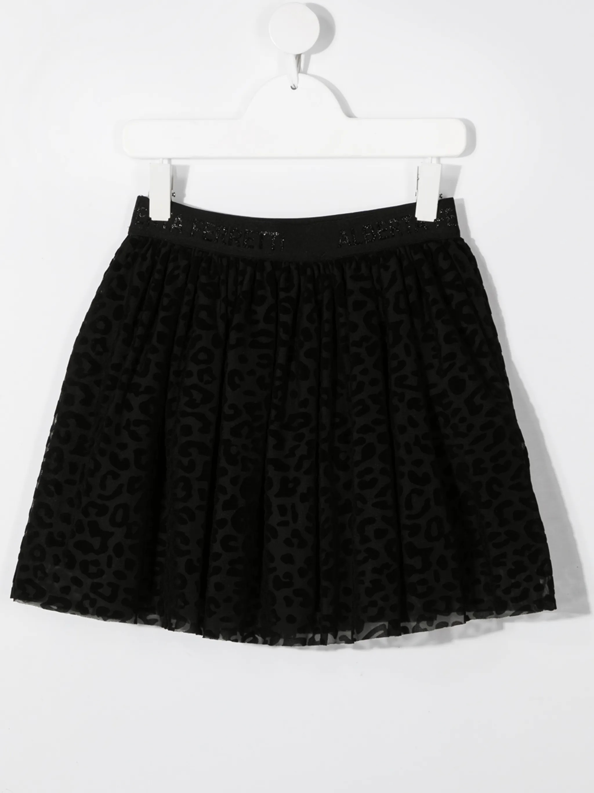 Пышная юбка с леопардовым принтом Alberta Ferretti Kids, черный — фото 2