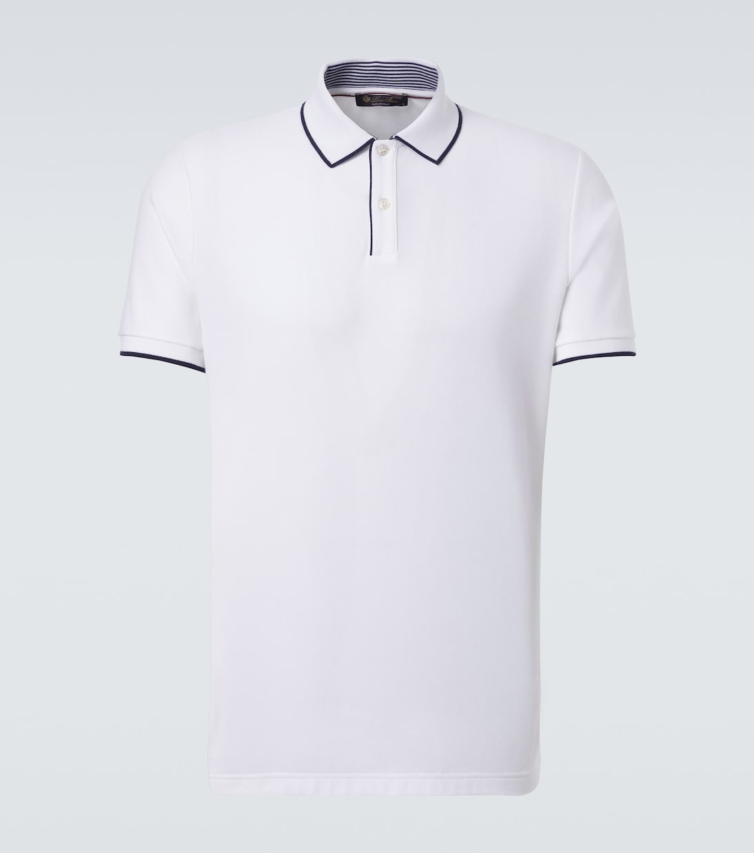 

Рубашка-поло из хлопкового пике Loro Piana, Optical White