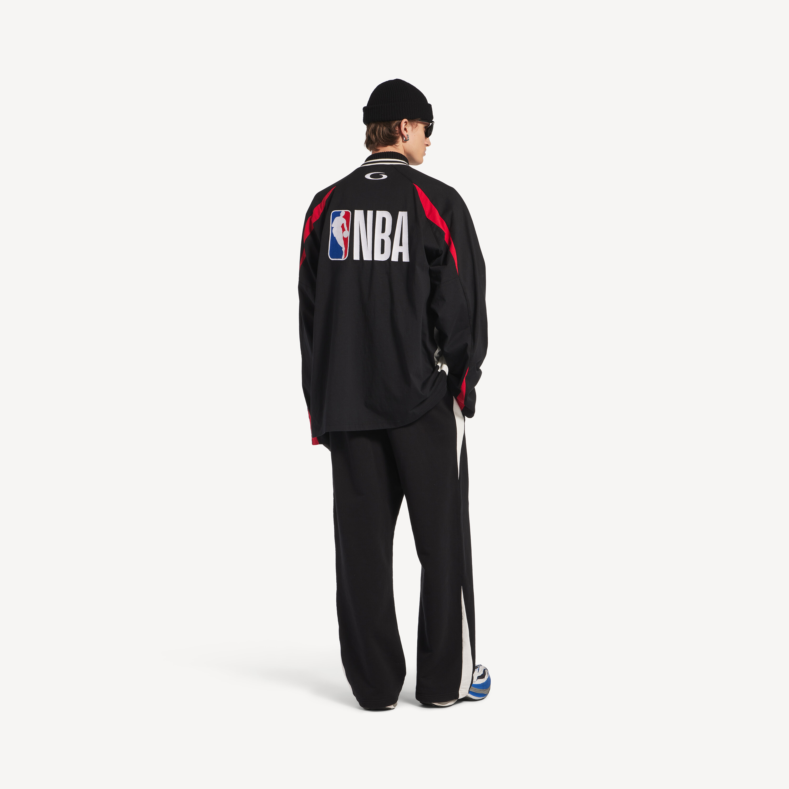 Лонгслив Balenciaga | Nba Collaboration Oversized, черный/красный/белый — фото 4