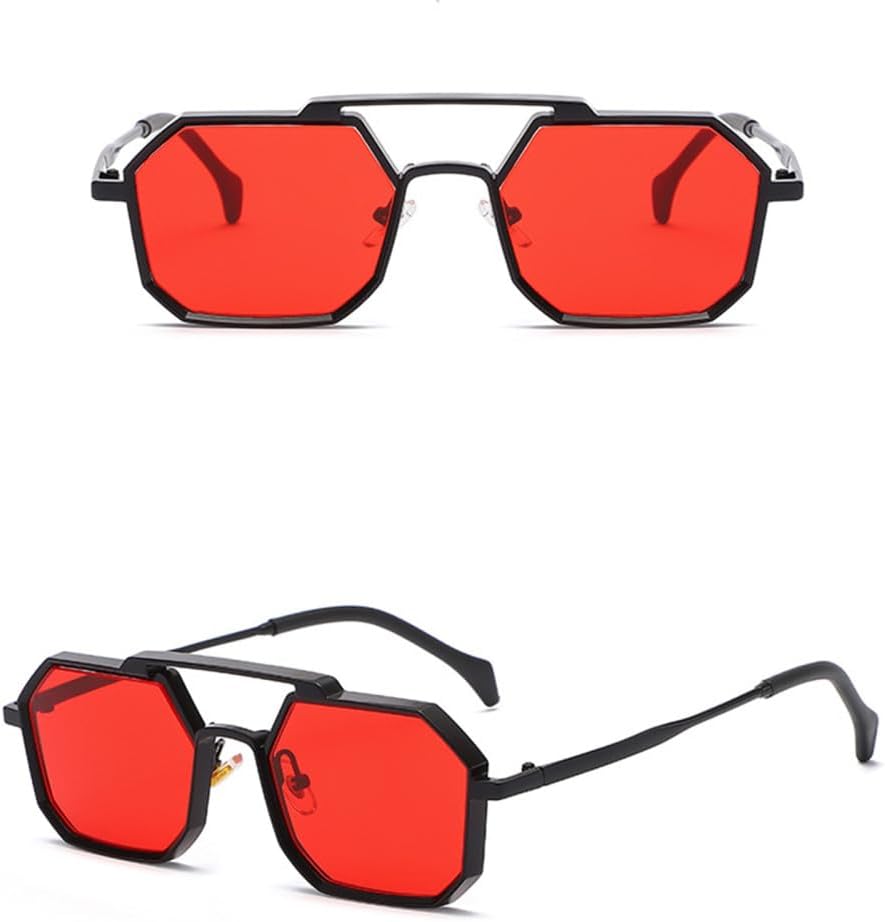 

Маленькие многоугольные солнцезащитные очки для женщин, винтажные очки, мужские панк-очки, солнцезащитные очки UV400 для защиты от солнца, m22053 generic, C5 Black Red