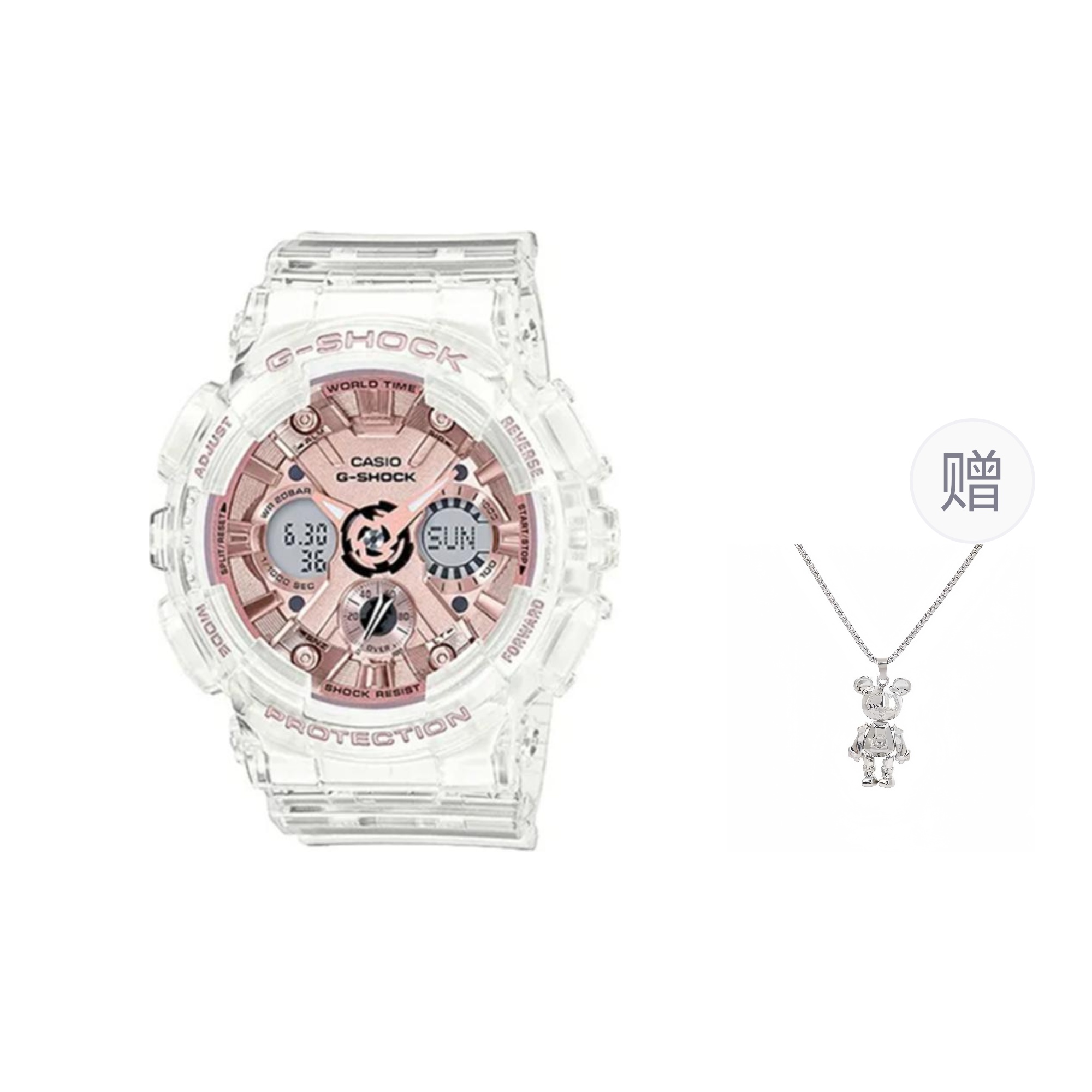 

G-SHOCK Часы G SHOCK Quartz Movement Watch Unisex Pink Watch Dial, Transparent/Jelly Color