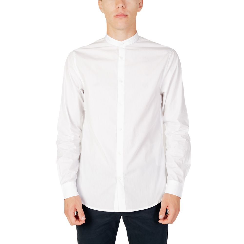 

Белая хлопковая рубашка Armani Exchange