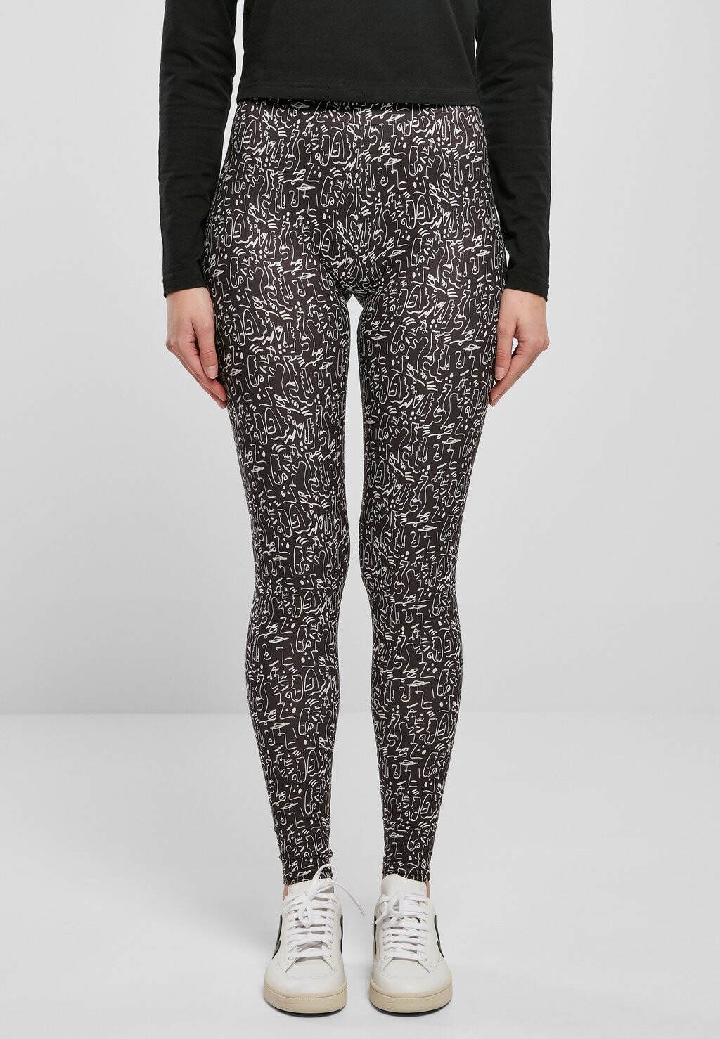 

Леггинсы Urban Classics Soft Aop, черный линия