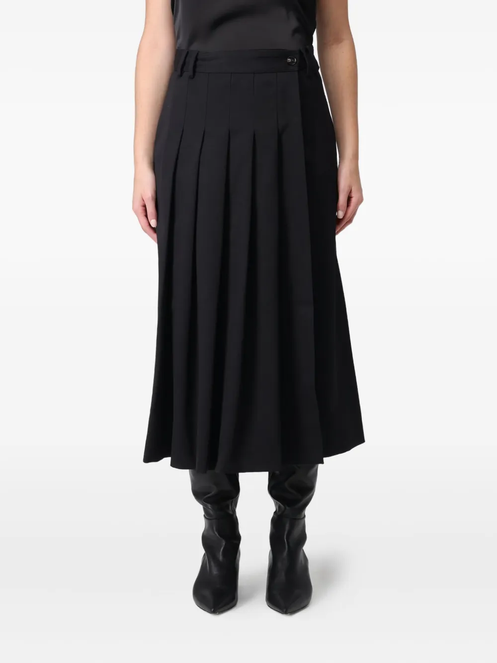 

Длинная юбка с плиссировкой и поясом Liviana Conti, черный