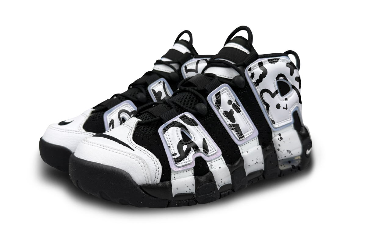 Air More Uptempo минималистичные амортизирующие баскетбольные кроссовки Mid top для детей Nike, белый — фото 3