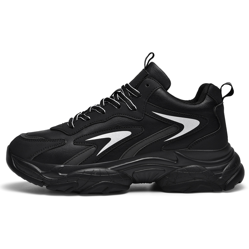 

Антискользящие и износостойкие утепленные низкие кроссовки для бега мужские TOMAY, черно-белые с амортизацией