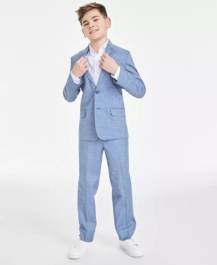 Брюки для костюма Big Boys Stretch Sharkskin, пригодные для машинной стирки Tommy Hilfiger, синий — фото 4