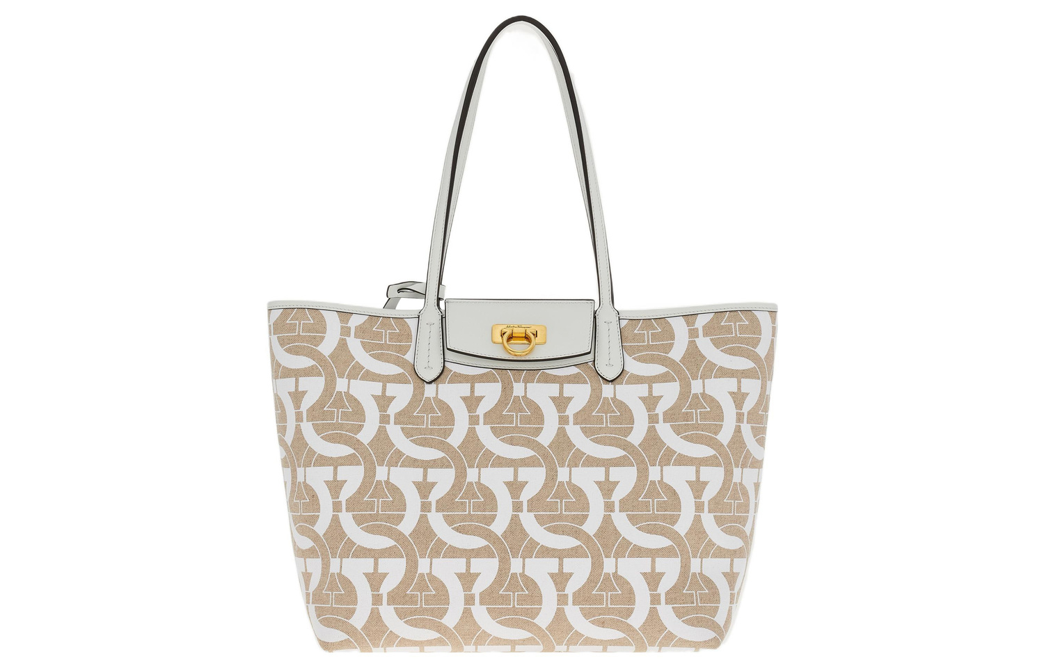 

Ferragamo Сумка тоут из ткани и кожи с аппликацией