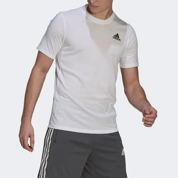 Футболка adidas Solid Color logo Sports Short Sleeve White, мультиколор — фото 4