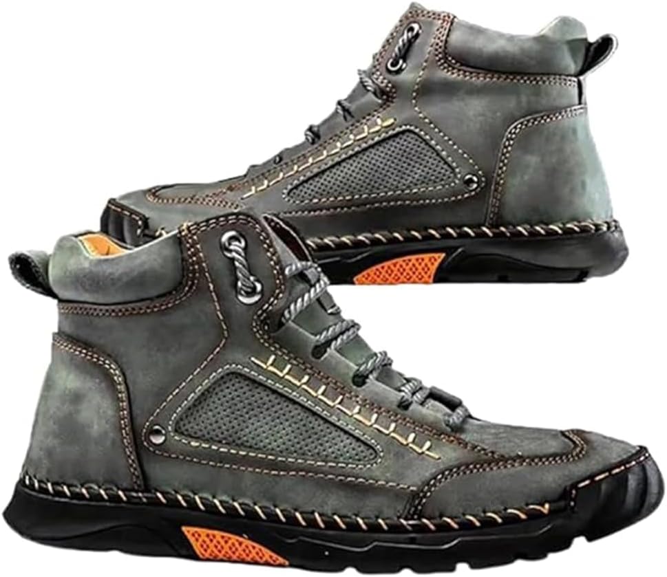 

Мужские широкие кожаные туфли для походов и работы, удобные мужские ручной работы ботинки - водонепроницаемые, с поддержкой свода стопы, просторным мысом, противоскользящие, легкие и дышащие для прогулок на улице Sawbehind, Set-dd