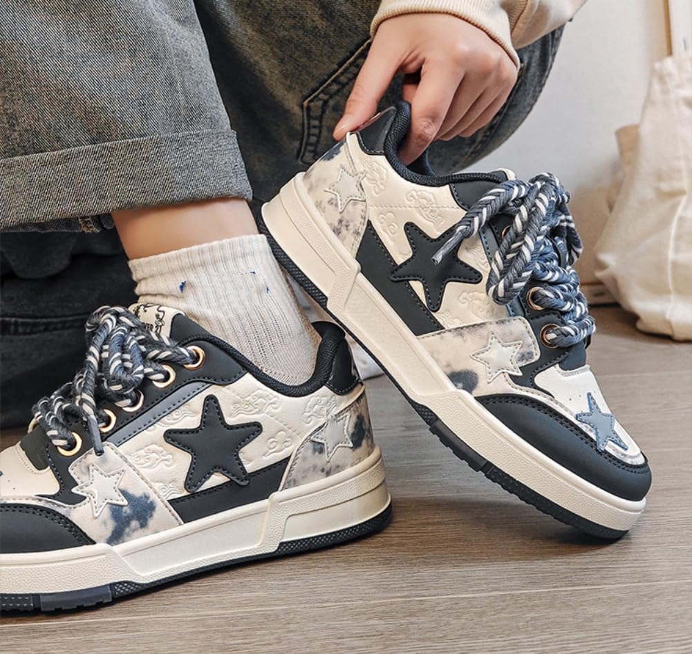 Обувь Star Shoes, милые кроссовки в стиле Y2k, массивные повседневные прогулочные туфли, унисекс, для пар, для девушек, противоскользящие, удобные, для путешествий, отдыха на природе, спорта, школы. Размеры 5.5-9.5 Generic, синий — фото 4
