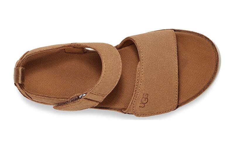 Детские сандалии из телячьей замши с открытой пяткой Ugg, цвет Chestnut — фото 3