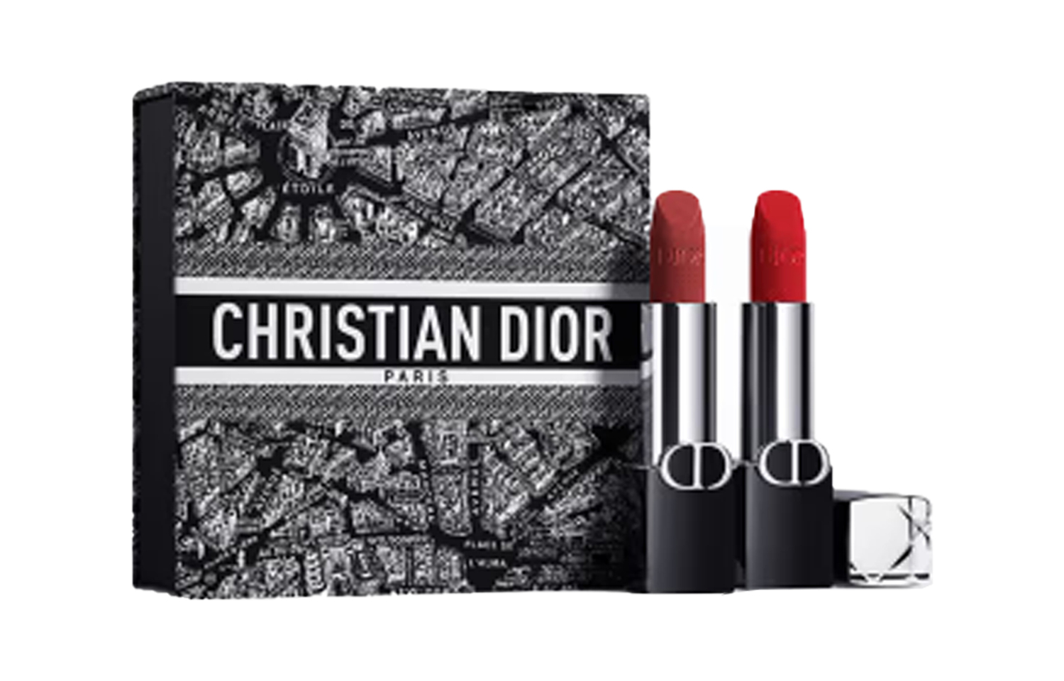 DIOR Парижская карта коробка limited edition в vibrant blue золотые помады velour легко растушевываются осветляющие 3.5г+3.5г — фото 3