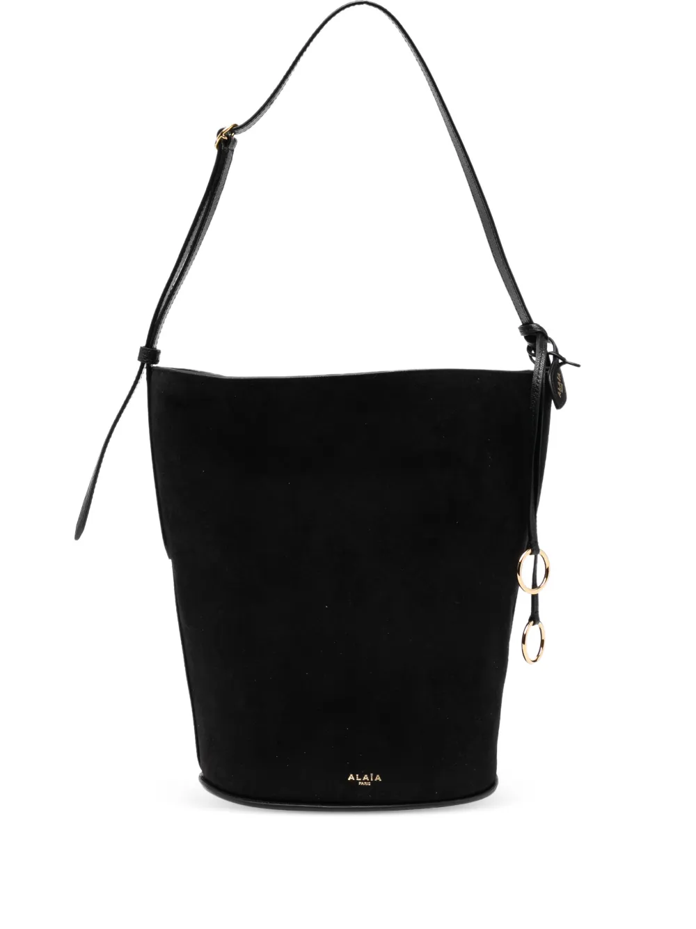 

Сумка-ведро на плечо с кольцевой деталью Alaïa, черный